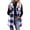 Blue, variant on Fall Winter Women Sleeveless Long Duster Waistcoat Print Button Long Outerwear