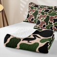 thumbnail image 4 of Manfei Woodland Wolves Twin Quilt Set,Cartoon Bear Twin Coverlet Set,Red Green,2-Piece, 4 of 7