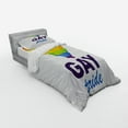thumbnail image 3 of Pride Duvet Cover Set, Polygonal Gay Rainbow Heart with Inscription LGBT Love Romance Culture Community, Bedding Set with Shams and Fitted Sheet, 3 Sizes, by Ambesonne, 3 of 3