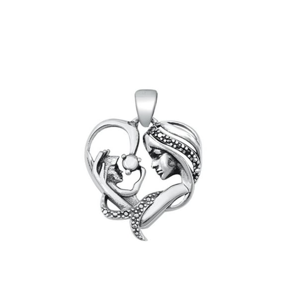 Sterling Silver Mother's Love Pendant Heart Family Charm 925 New Jewelry Female Unisex