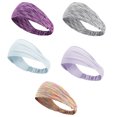 thumbnail image 1 of poshei Diadema para Hombre (Paquete de 5), Banda para el Sudor y Diadema Deportiva para Correr, Ciclismo, Yoga, Baloncesto, Diadema elástica que Absorbe la Humedad, 1 of 6