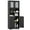 Black, variant on Costway 58.5" Tall Bathroom Storage Cabinet Freestanding Linen Cabinet with Shelves Black