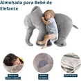 thumbnail image 2 of Kit de 2 Almohadas Bluelander Elefante 60 cm, 2 of 4