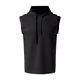 thumbnail image 2 of IDALL Tank Tops Men Hoodie Sleeveless Shirts for Men Sleeveless Vest Top T Shirt Hooded Hoodie Workout Shirts for Men Black L, 2 of 5