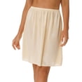 thumbnail image 3 of MSemis Women Elastic Waist Half Slip Long/Short Under Skirt 50cm Champagne L, 3 of 5