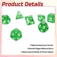 thumbnail image 3 of Ensemble de dés Polyédriques, 7 Pcs dés Acryliques pour Jeux de Table de Rôle RPG Accessoires de Jeu de Table, Motif Perle Vert Clair, 3 of 6