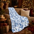 thumbnail image 3 of Rustic French Toile Shepherd, Peaceful Botanical Garden Scene, Warm Flannel Blanket for Sunroom and Reading Nook, Animal Lovers Thanksgiving Gift, Rustic Home Decor, 3 of 9