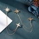thumbnail image 2 of 2 Broches Dorados con Cadena, Broche de Estrella, Pin de Solapa, Broche de Circonita Cúbica, Broche Dorado con Cadena de Borla para Traje, Esmoquin, Camisa, Corbata, Sombrero, Bufanda, 2 of 6