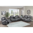 thumbnail image 5 of Steve Silver Keily Gray Faux Leather Manual Recliner Sofa, 5 of 10