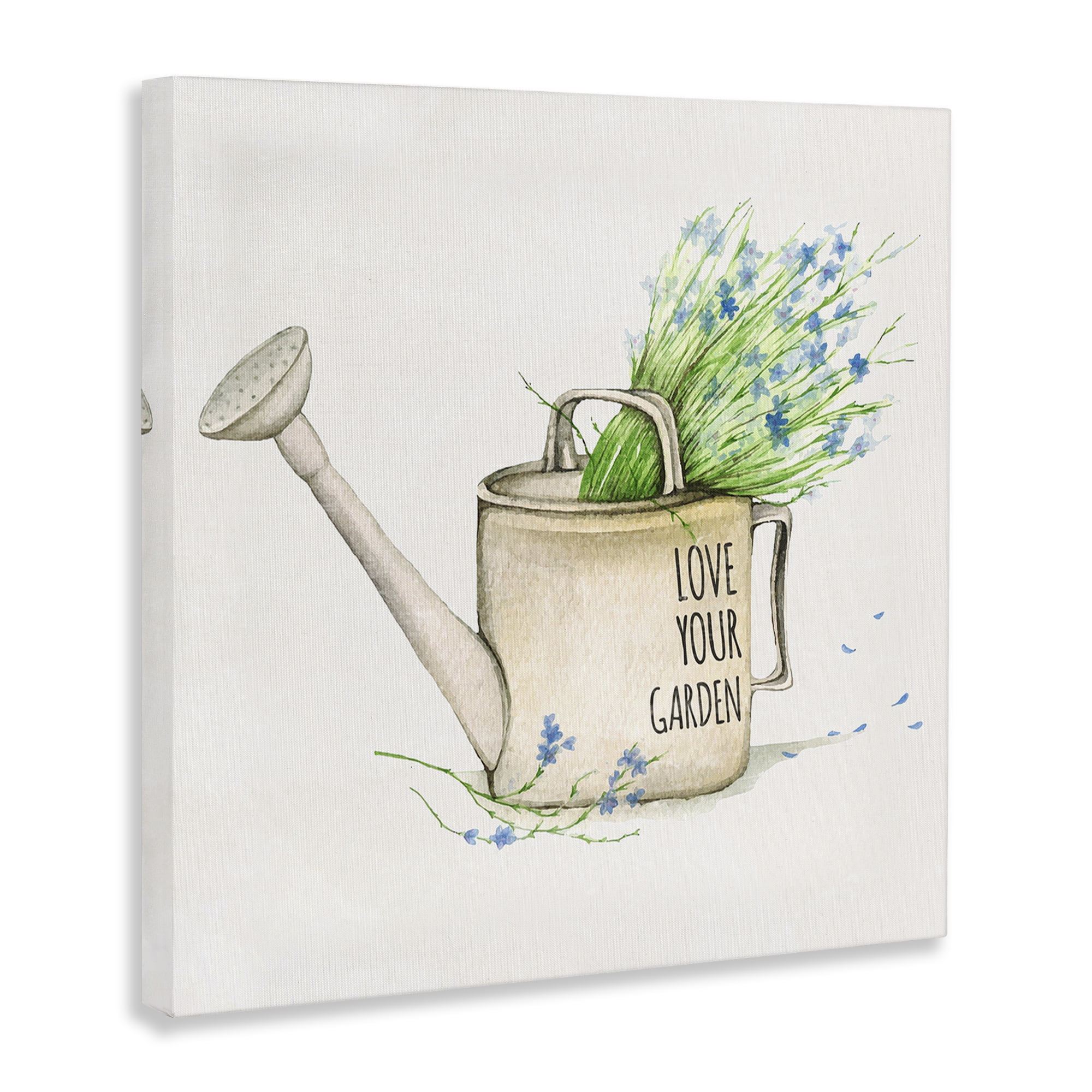 Stupell Industries Love Your Garden Phrase Plants & Flowers Painting Wrapped Canvas Art Print Wall Art, 24 x 24