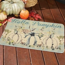 Hello Pumpkin Decorative Doormat 17x30 Inch, Autumn Buffalo Plaid Pumpkin Door Mats Fall Thanksiving Runner Rugs Low Profile Non Slip Floor Mat for Home Patio in/Outdoor Decor