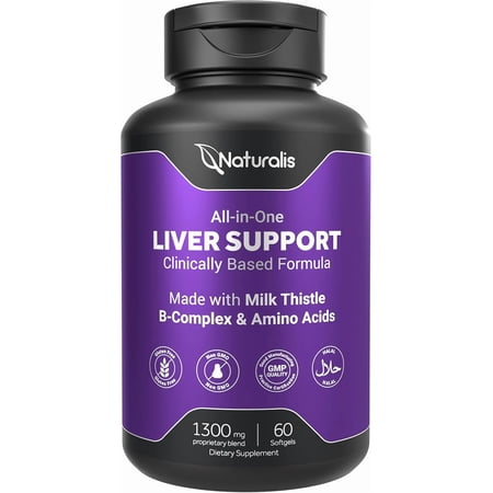 Naturalis Silymarin Milk Thistle 1300mg Enhanced with B Complex & Amino Acids | 13-in-1 | 60 Softgels