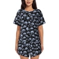 thumbnail image 1 of Fotbe Gothic Skull Conjunto de Pijama Estampado para Mujer, 2 Piezas, Ropa de Dormir con Camiseta de Manga Corta y Shorts Suaves-3X-Large, 1 of 6