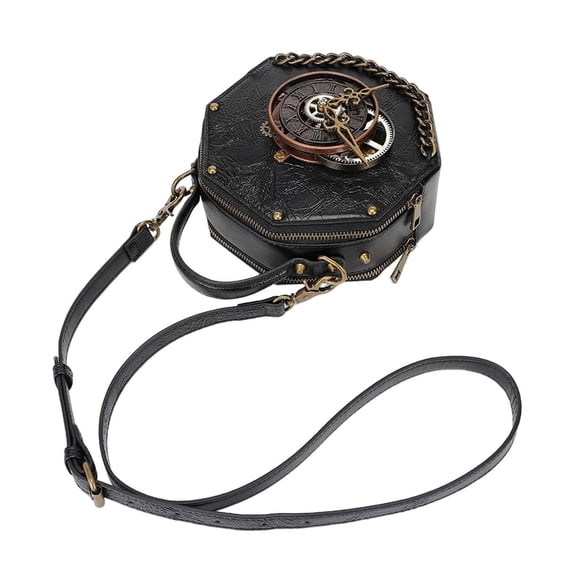 Bolso de Hombro Gótico Steampunk Minnieouse Monedero de Cadena de Cuero PU
