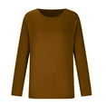thumbnail image 2 of Gerichy Womens Long Sleeve Blouse Women's Fall Fashion Long Sleeve Stretch Slim Fitted T-Shirt Blouse Solid Basic Tops Hoodies for Women Long Sleeve Shirts for Women, 2 of 4