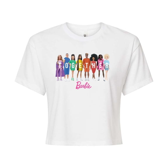 Barbie Pride - Together - Juniors Cropped Cotton Blend T-Shirt
