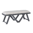 thumbnail image 4 of Feeney Upholstered Bench, Gray Frame with Off-White Handwoven Fabric, 4 of 9