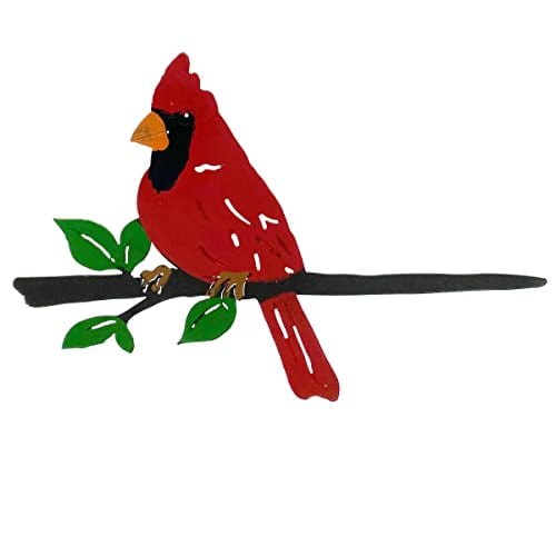 Cardinal Tree Art - Metal Bird Stake Art - Yard Garden Tree Decoration Outdoor Décor