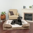 thumbnail image 4 of FurHaven Pet Products Velvet Waves Perfect Comfort Orthopedic Sofa-Style Pet Bed for Dogs & Cats - Brownstone, Jumbo, 4 of 13