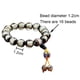 thumbnail image 2 of Pulsera de cristal de color blanco, cuentas de Buda, pulseras elásticas de cuentas de meditación de yoga para hombres y mujeres, 2 of 5