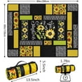 thumbnail image 2 of Sunflower Checkered Picnic Blankets Waterproof Foldable Picnic Blanket 80"x 60" Picnic Mat 3-Layer Thicking Outdoor Picnic Blanket Sandproof Lightweight Beach Blanket with Strap Machine Washable, 2 of 5