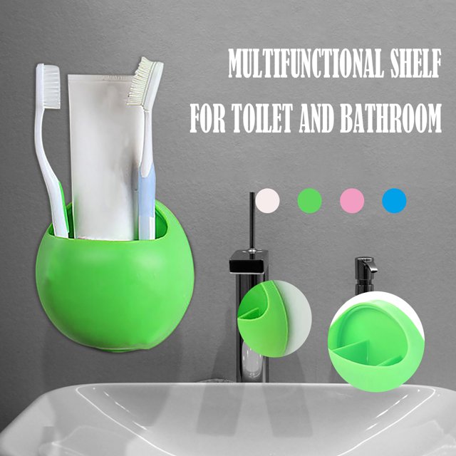 Xihbxyly Caja de Plástico con Ventosa, Organizador para Jabón y Cepillos de Dientes, Ideal para Ducha de Baño, Práctico Diseño de Montaje En Pared, Ahorra Espacio, Fácil Instalación, 11 X 10 X 5 Cm.