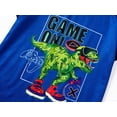 thumbnail image 3 of Beezizac Little Big Boys Dino & Gamer Pajamas 3-Piece Short Sleeves Set & Pants PJ Kid Jammies Size 12, 3 of 9