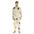 thumbnail image 3 of 1 Piece Adult Onesie Pajamas Cozy & Loose-Fit Sleepsuit Loungewear with Pockets Cute Bees and Honeycomb Pattern Large, 3 of 7