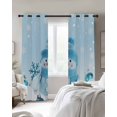 thumbnail image 2 of Cute Snowman Blackout Curtains for Bedroom - 84 Inch Long Light Blocking 2 Panels Set, Christmas Blue Winter Snowflakes Xmas Cartoon Thermal Living Room Drapes Grommet Window Curtains 52"x84", 2 of 8