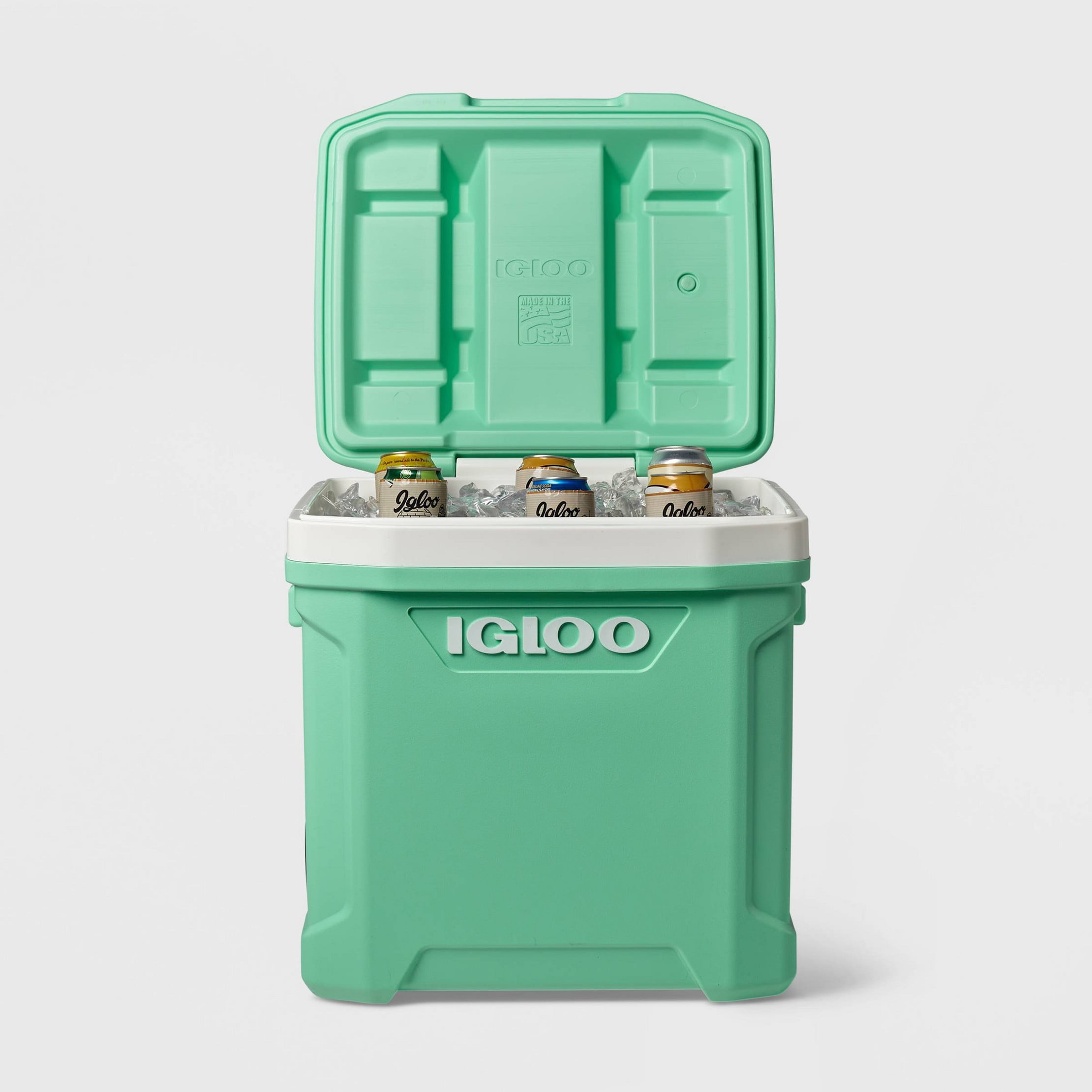 green rolling cooler