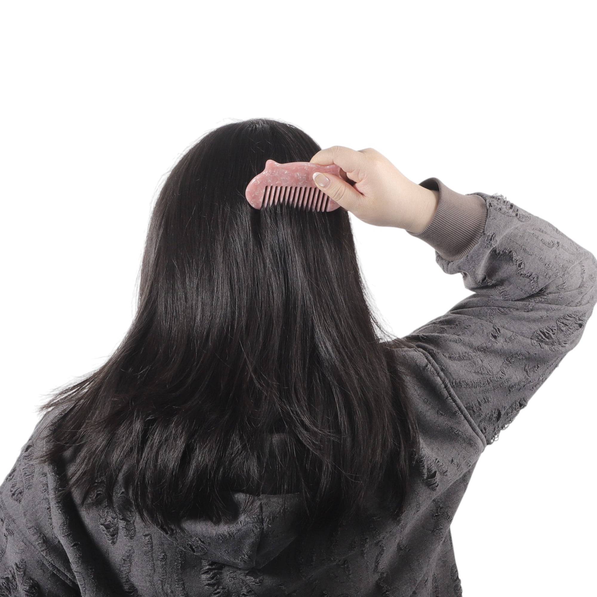 Unique Bargains 1 Pc Women Cat Ear Hair Comb for All Hair Types Cherry Blossom Pink