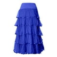 thumbnail image 4 of QHFBli Women's Cotton 5 Tiered A Line Pleated Maxi Skirt Long Boho Gypsy Dance Skirts, 4 of 4