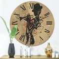 thumbnail image 2 of Designart 'Girl Playing Jazz Trumpet' Modern Wood Wall Clock, 2 of 5