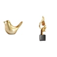 thumbnail image 1 of Figura de pájaro dorado, estatua abstracta, escultura decorativa de resina para escritorio, oficina, sala de estar, regalo de inauguración de la casa., 1 of 8