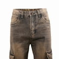 thumbnail image 5 of Huuilaibazoo Men's Casual Loose Hip Hop Denim Work Pants Jeans with Cargo Pockets, 5 of 7