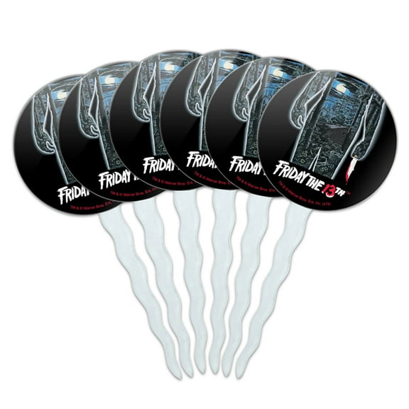 Friday the 13th Poster Cupcake Picks Toppers Decoration Set of 6