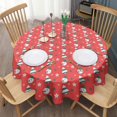 thumbnail image 3 of Christmas Round Tablecloth 60x60in(153x153cm) – Waterproof Polyester Table Cover with Full Print Design, Wrinkle Resistant & Washable for Kitchen Dining Party Decor, 3 of 6