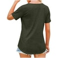 thumbnail image 5 of Sevevn Women Cross Design Fashionable Casual Solid Color V-neck Sleeve Top Army Green XL Gift for Adults, 5 of 8