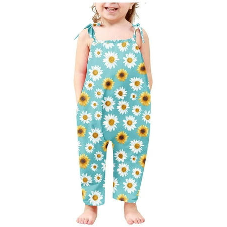 

Baby Pants Toddler Girls Kids Printing Jumpsuit Playsuit Strap Romper Summer Outfits Clothes New Jumpsuit Green 3T