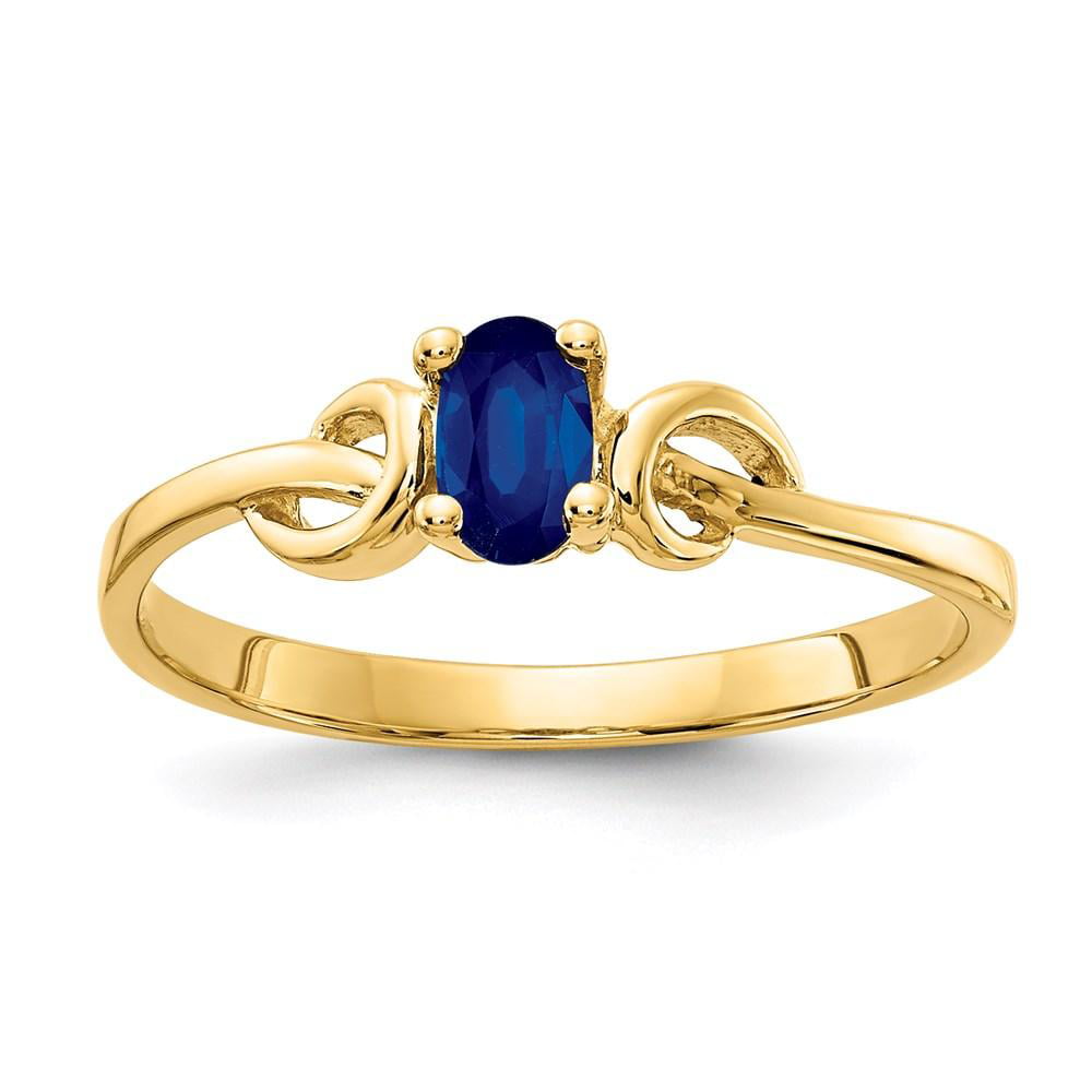 Sizes 4-13 JewelrySuperMart Collection 14k Yellow or White Gold 5 x 3 mm Oval Sapphire Ring