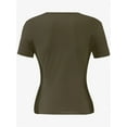 thumbnail image 3 of Women's Square Neck Tops Short Sleeve Crop Tops Workout Summer Clothes Casual Slim Fit T-Shirts, 3 of 5