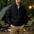 thumbnail image 2 of COMVALUE Men's Lightweight Quarter Zip Pullover Casual Windbreaker for Running Golf Jackets with 3 Pockets (Black, XS), 2 of 7