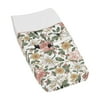 Vintage Floral Blush Pink, Yellow, Green and White Changing Pad Cover by Sweet Jojo Designs