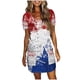 thumbnail image 1 of Mini Vestido de Verano Color Sólido Cuello en V Manga Corta Vestido de Becerro Medio, Vestido Corto de Verano, 1 of 5