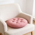 thumbnail image 5 of Lypsnake Round Chair Cushion -15.7 Inch Pink stripes Memorys Foam Seat, Thickened Non-Slip Memory Foam Chair Pad, for Garden Office Home Kitchen Dining and Wheelchair Use, 5 of 6