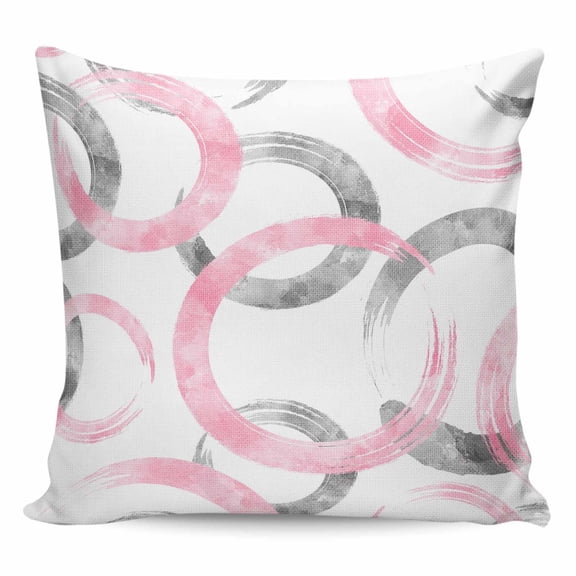 Pink Grey Pillow Covers 20x20 Inch Decorative Throw Pillow Cover, Geometric Circle Modern Abstract Simple Art Sofa Pillowcases Accent Cushion Case Home Decor Bedroom Living Room