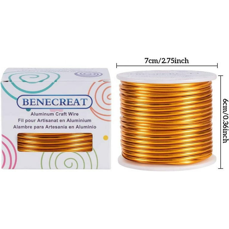 BENECREAT 2 Rolls 33 Feet Gold Sliver Flat Jewelry Craft Wire 3mm Wide  Aluminum Wire for Bezel Jewelry Making, Sculpting, Armature Craft