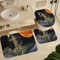 thumbnail image 5 of 4Pcs Funny Cat Shower Curtain Sets Cute Cat Riding Dinosaur Cat Shower Curtain Set Polyester Fabric Waterproof 72"x72", 5 of 12