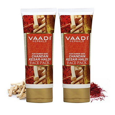 Vaadi Herbals Value Chandan Kesar Haldi Fairness Face Pack, 120g x