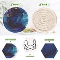 thumbnail image 4 of Blue and Golden Marble with Splash Drink Coasters with Holder Absorbent Coaster for Coffee Table Room Decor 6 Pack, 4 of 7
